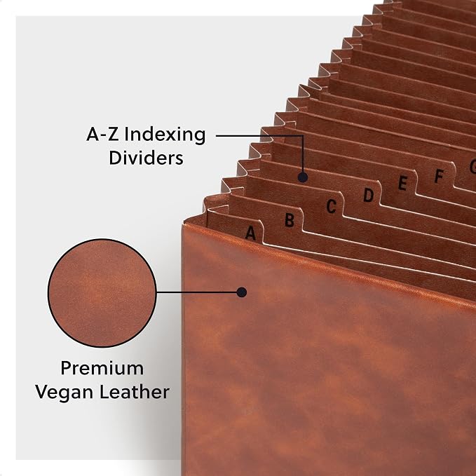 Smead Tuff Accordion File Organizer, Office Supplies, Alphabetic Desk Organizer - Image 4