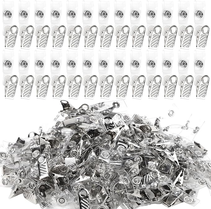 Happy Trees 200 Pcs Metal Badge Clips by HappyTrees