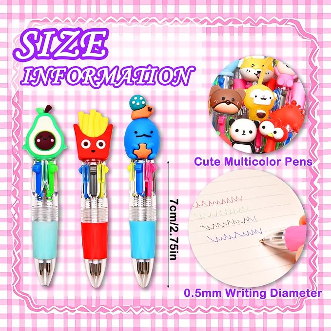 60Pcs Mini Multicolor Pens in One 4-in-1, Cute Pens Bulk - Image 2
