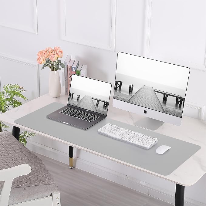 AFIING Cork Desk Mat 47" x 23.6", Dual-Sided Natural Cork & PU Leather Desk Pad - Image 6