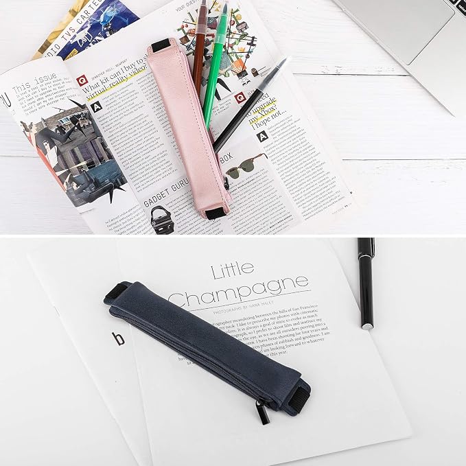 MoKo Pencil Case, PU Leather Pen Pencil Pouch Holder Stationery Zipper Bag - Image 7