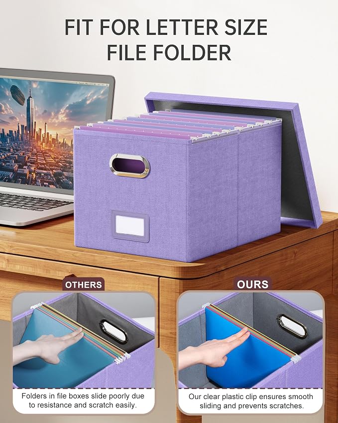 Oterri 2 Pack File Storage Organizer, Filing Box, Portable File Box - Image 4