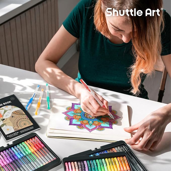 Shuttle Art Gel Pens, 120 Pack Gel Pen Set Packed in Sturdy Box, 60 Unique - Image 6