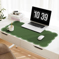 Scalloped Desk Mat, 31.5" x 15.7" Dark Forest Green Large Cute Aesthetic Desk by Ohocut