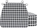 AAAAAcessories D-Shaped Chair Cushions, Machine-Washable Cover, Checkered by AAAAAcessories