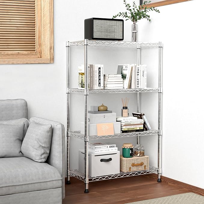M MZG 1000 lbs Storage Shelving 4-Tier Utility Shelving Unit Steel Organizer - Image 2
