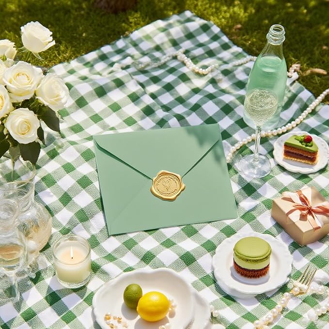 50 PCS Sage Green Colorful A7 Envelopes - Image 9