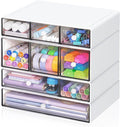 Desk Storage Organizer with 9 Drawers, 4 Tiers Stackable Desktop Craft Storage by FODIENS