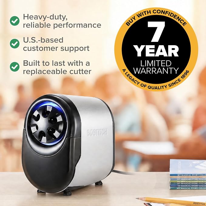 Bostitch Office QuietSharp Electric Pencil Sharpener, Sharpens Standard & - Image 10