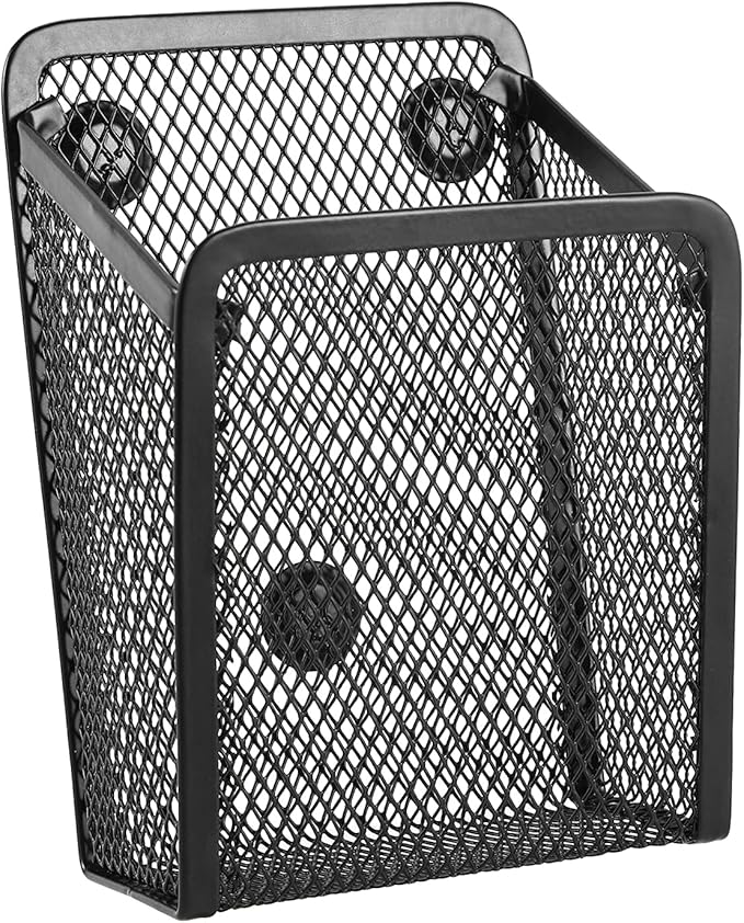 Magnetic Pencil Holder, Mesh Stainless Steel Pen Basket, Metal Writing Utensil - Image 2