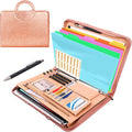 Padfolio Portfolio Binder with Handle, 3-Ring Folder Organizer, Vegan Leather by NATISERAUM