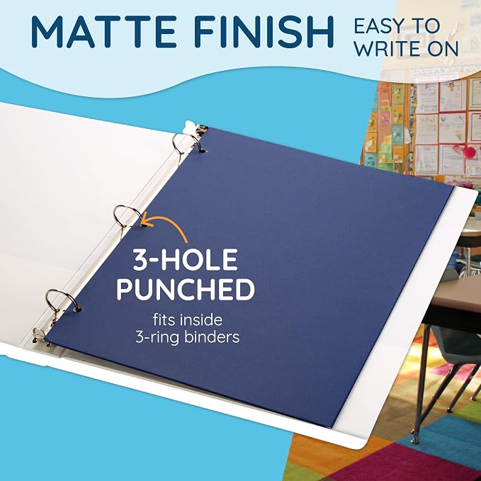 Navy Blue Folders with Pockets, Paper Navy Blue Pocket Folders with Business - Image 4
