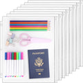 Antner 8 Pack Clear Letter Size Binder Pockets 3 Ring Binder Zipper Pouch by Antner