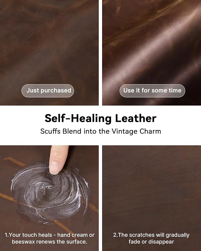 YSAGi Leather Desk Mat, 31.5"x15.8"Real Leather Desk Pad, 2mm Thick Desk Blotter - Image 4