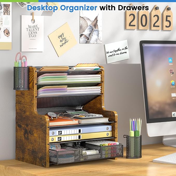 DAOUTIME 6-Tier Mesh Desk Organizer - Image 3