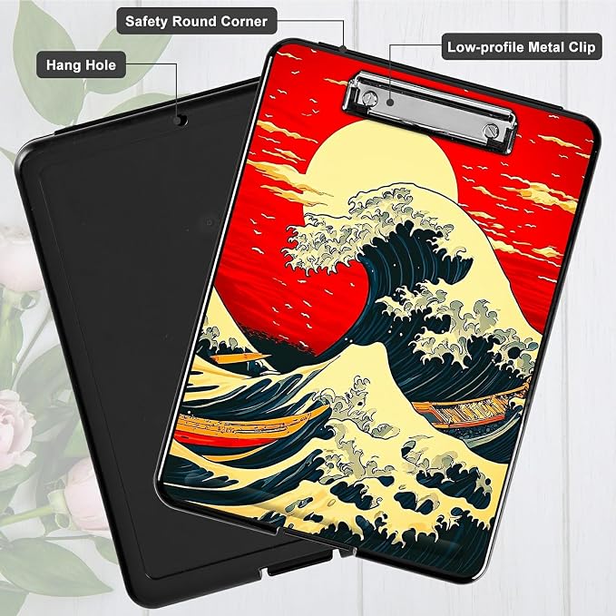 Red Sky Waves A4 Clipboard - Image 5