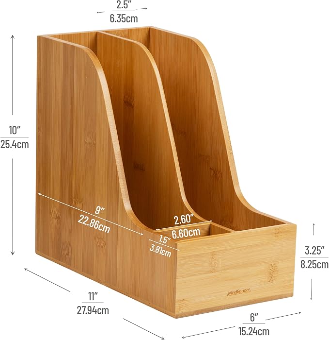 Mind Reader Vertical File Storage, Desktop Organizer, Magazine Holder - Image 3