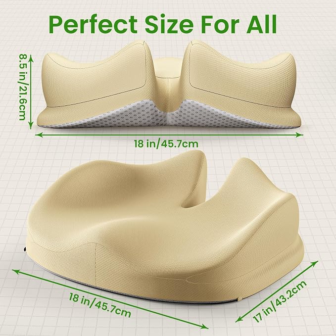 Benazcap Large Seat Cushion for Office Chair, Memory Foam - Image 5
