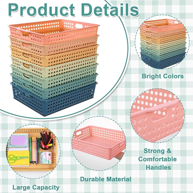 8 Pack Boho Plastic Turn in Paper Trays - Image 3