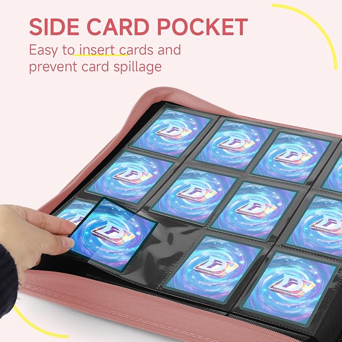 Trading Card Binder with Zip, 12 Pockets Card Binder, 720 Double Sided Pocket - Image 5