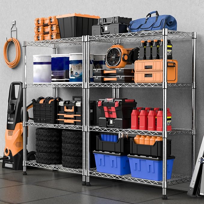 M MZG 1000 lbs Storage Shelving Steel Heavy Duty 4-Tier Utility Shelving Unit - Image 7