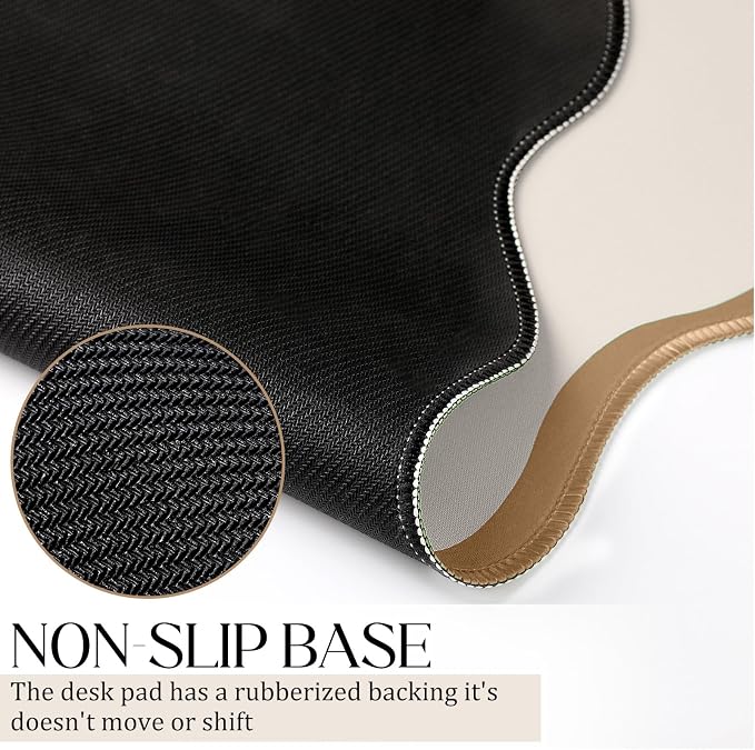 Hahafelt Scalloped Desk Mat Large Desk Pad Cute Coquette Table Mat Back to - Image 3