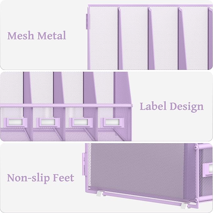 SUPEASY Desk Organizers Metal Desk Magazine File Holder - Image 4