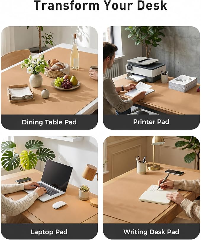 Aothia Faux Leather Desk Mat for Keyboard & Mouse | Creates One Clean Surface - Image 6