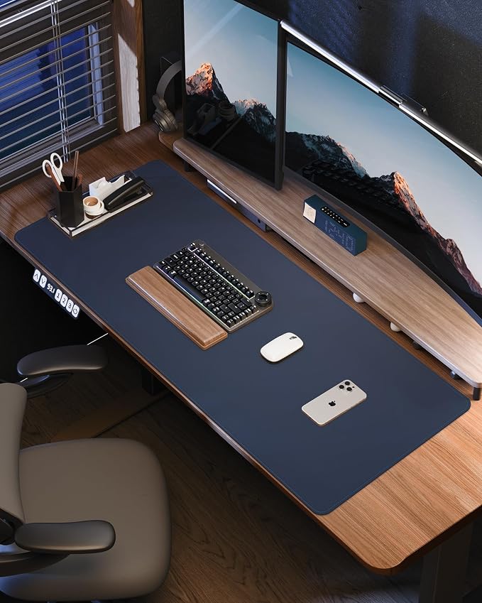 AFIING Leather Desk Protector, Large Mouse Pad, Non-Slip Blotter, Waterproof - Image 6