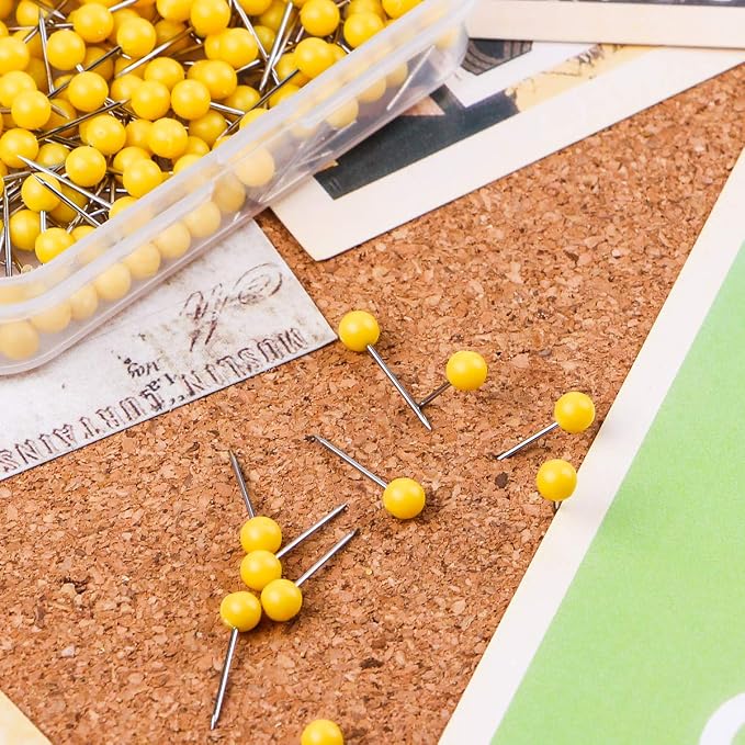 Map Tacks 1/8-Inch Assorted Color Beads Head Map Marking Push Pins - Image 6