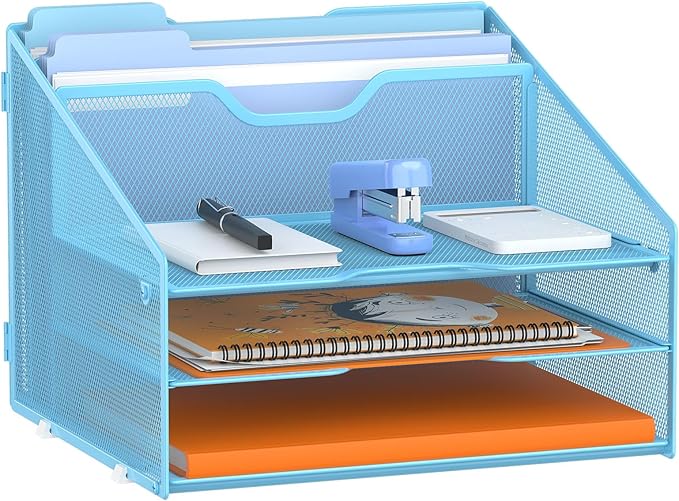 GAWERK Letter Tray Organizer, Mesh Desk File Organizer by Gawerk