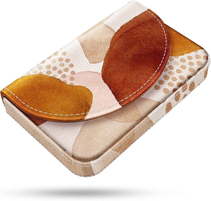 Business Card Holder，PU Leather Business Card Case Color Printing Pattern Card by xiviers