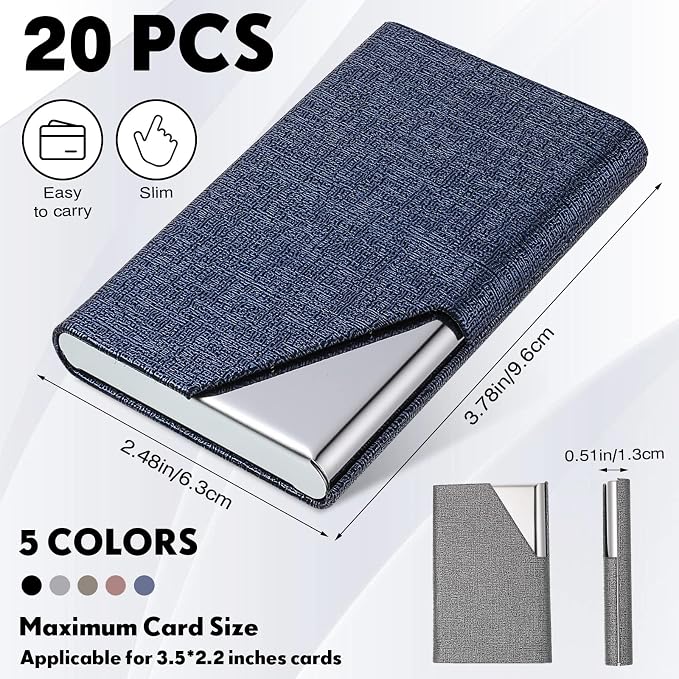 Yexiya 20 Pieces PU Leather Business Card Holder - Image 2
