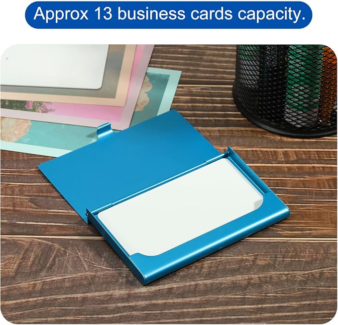 PATIKIL Business Card Holder, 2 Pieces Aluminum Alloy Flip Cover Slim Name - Image 5