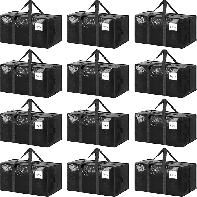 12 Pack Extra Heavy Duty Large Moving Bags by Fygrip
