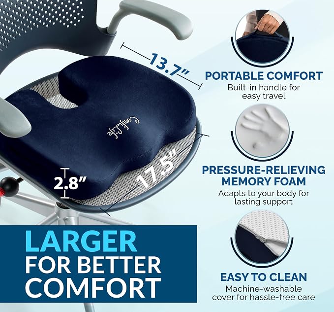 ComfiLife Gel Enhanced Seat Cushion – Office Chair Cushion – Non-Slip Gel & - Image 5