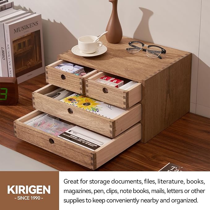 KIRIGEN Wood Desktop Storage Cabinet - Image 5