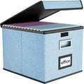 File Organizer Box with Lid, Collapsible File Folder Organizer by Huolewa