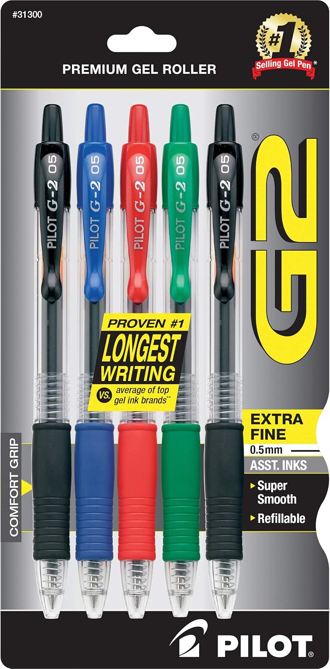 Pilot G2 Premium Refillable and Retractable Rolling Ball Colored Gel Pens by PilotCorporationofAmerica