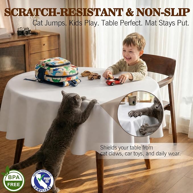 Vinyl Table Protector Pad for Dining Room, Heat Resistant&Scratch Proof - Image 6