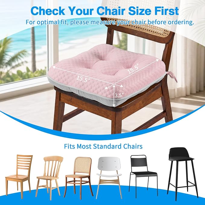 BETU Cooling Chair Cushions Set of 6, 3.5” Thick Seat Cushions, Breathable - Image 4