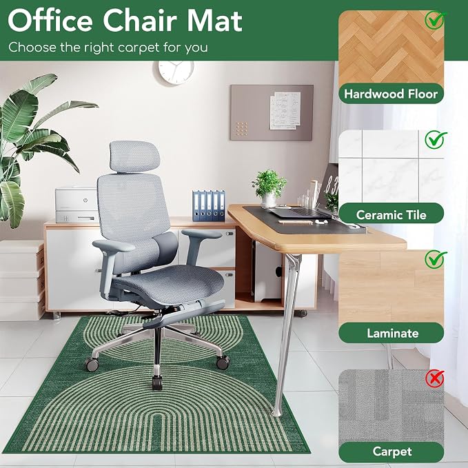 Office Chair Mat for Hardwood Floor&Tile Floor, Under Desk Rug for Rolling - Image 3