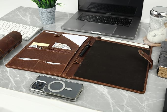 KomalC Leather Portfolio Folder - Image 8