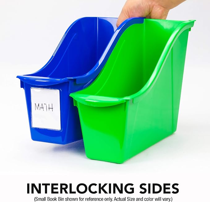 Storex Large Book Bin, 14.3 x 5.3 x 7 Inches, Case of 6, 14.3 x 5.3 x 7 Inches - Image 4