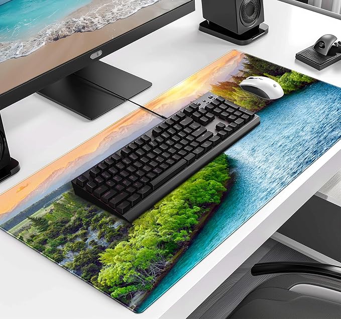 Extended Sunset Forest Gaming Mouse Pad, Keyboard Computer Office Mouse Pad | - Image 3