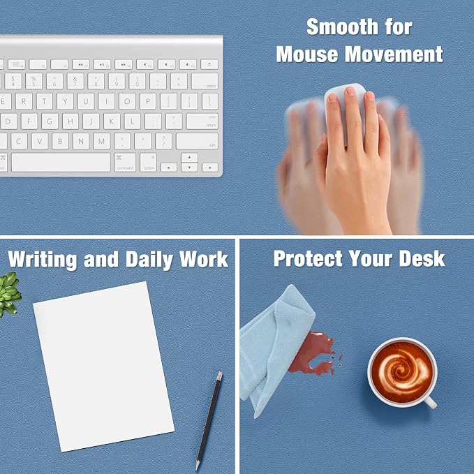 Hsurbtra Desk Pad, 35.5" x 17" PU Leather Desk Mat, XXL Extended Mouse Pad - Image 4
