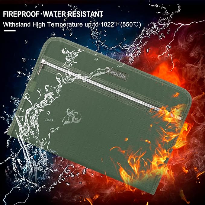 Fireproof Safe Accordion File Organizer Bag Folder, Waterproof Expanding Filing - Image 3
