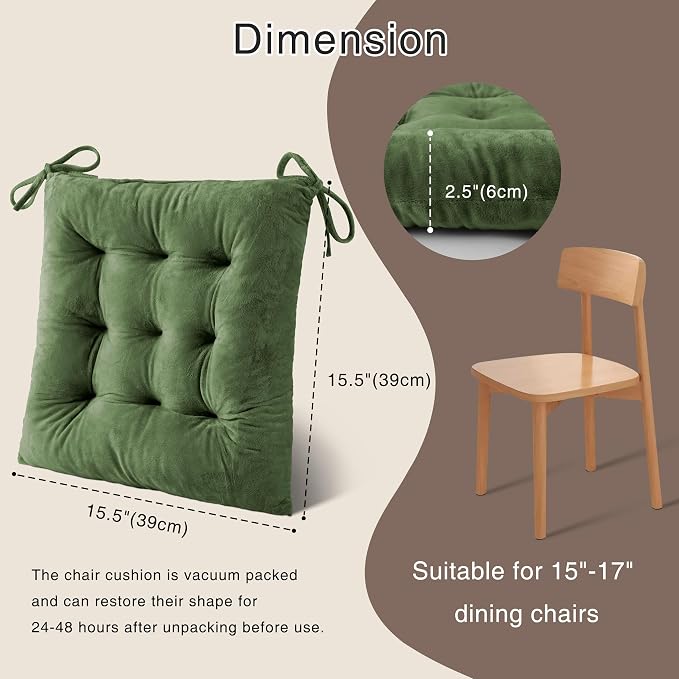 OVOV 1 Pack Chair Cushions for Dining Chairs Soft Seat Cushions for Kitchen - Image 2