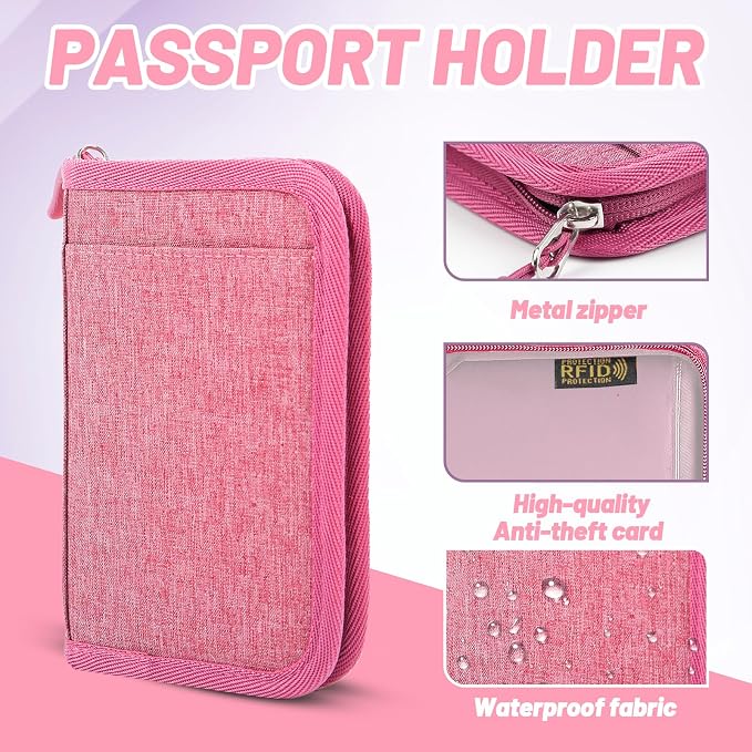 Passport Holder for Travel Essentials, RFID Blocking Protector Passport Wallets - Image 3