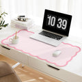 Scalloped Desk Mat, 31.5" x 15.7" Large Cute Aesthetic Desk Accessories by Ohocut